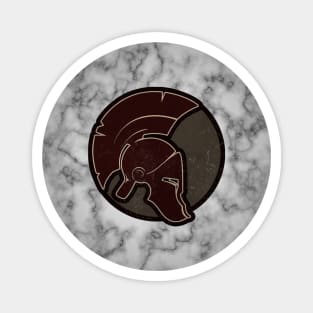 Spartan Greek Helmet on Marble Magnet